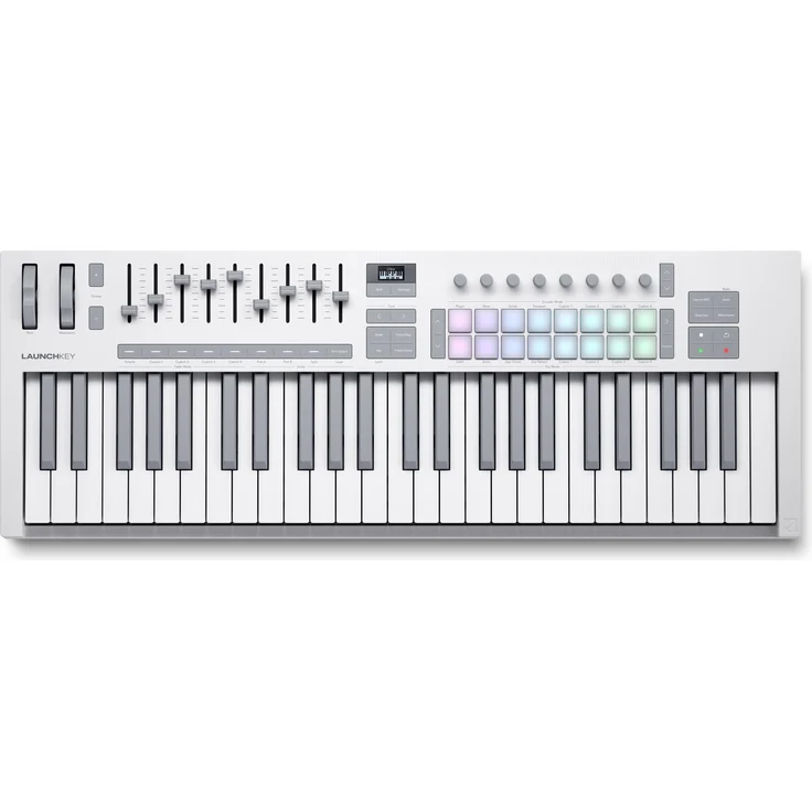Novation Launchkey 49 White, USB-MIDI-Keyboard-Controller mit 49 halbgewichteten Tasten und DAW-Steuerung – Bild 1