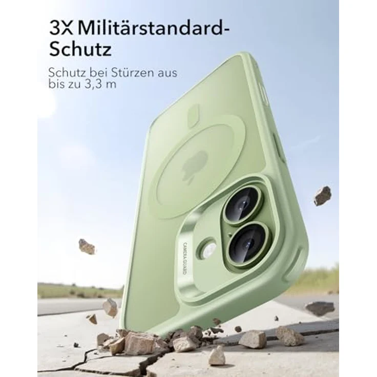ESR iPhone 17 Hülle für MagSafe, Kamerasteuerung, MIL-STD-810H Schutz, Matt Hellgrün – Bild 4
