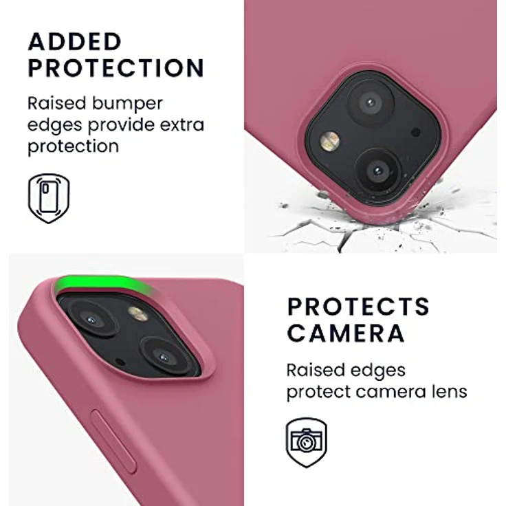 kwmobile Handyhülle für iPhone 13 mini, Silikon Case in Dark Rose, kabelloses Laden, rutschfest und strapazierfähig – Bild 3