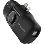 Wozinsky WF16-YLS, 5000 mAh Mini-Powerbank mit 15 W Ladeleistung, integriertem USB-C-Kabel und Apple Watch Ladegerät, Schwarz