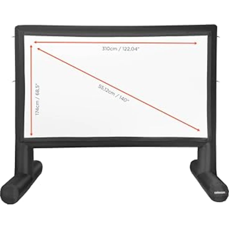celexon aufblasbare Outdoor-Leinwand Professional INF 140", 16:9 Format, 310 x 174 cm, PVC-Tuch mit Gain 1.0, schwarz – Bild 2