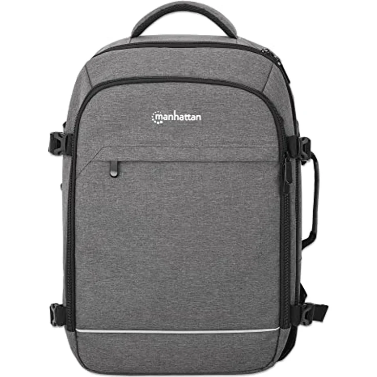 Manhattan 440370 Rucksack für Notebook, 17,3 Zoll, Handgepäck, Rom, Grau – Bild 5