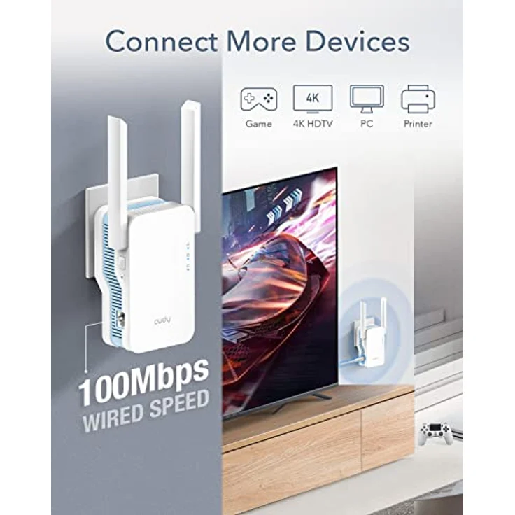 cudy RE1200 AC1200 Wi-Fi Mesh Repeater WLAN-Repeater, 2.4GHz 300Mbps + 5GHz 867Mbps, 1 10/100Mbps Port, Cudy Mesh Support, Schwarz – Bild 5