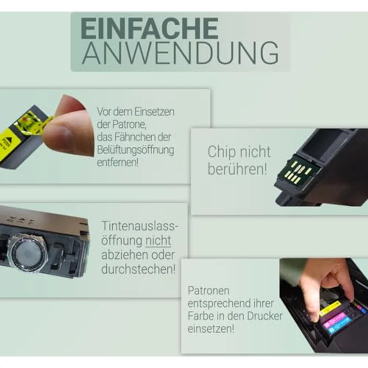 Druckerparadies 32er Multipack für Epson 16XL Tintenpatronen Set Tintenpatrone (32-tlg., WF2010 WF2510 WF2520 WF2530 WF2540 WF2630 WF2650 WF2660 WF2750 WF2760) - Hochkapazitätsfarben Schwarz, Cyan, Magenta, Gelb – Bild 4