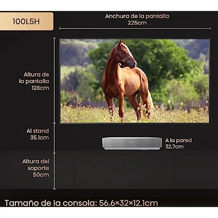 Hisense 100L5HD Daylight Screen 100 Zoll Laser TV Projektor - 4K, HDR, Game Mode, Dolby Atmos (silber) – Bild 2