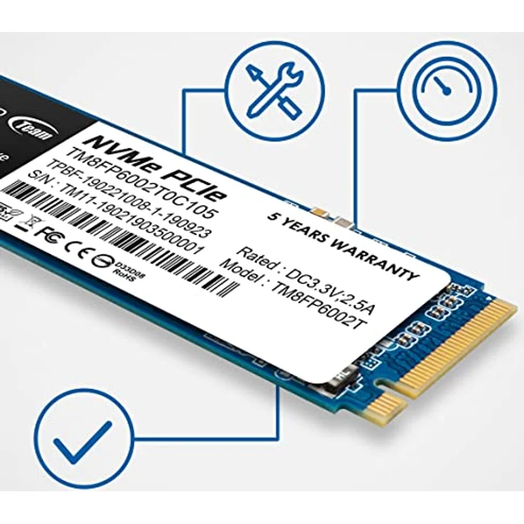 Team Group MP33 - Solid-State-Disk - 512 GB - intern - M.2 2280 - PCI Express 3.0 x4 (NVMe) - Blau/Schwarz (TM8FP6512G0C101) – Bild 2