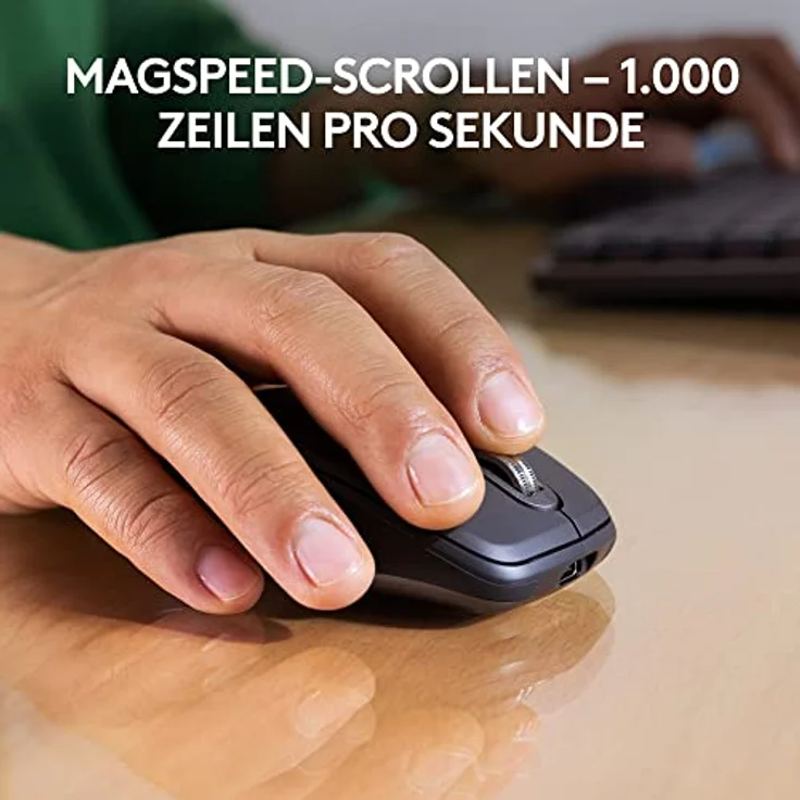 Logitech MX Anywhere 3S for Business – Kabellose Maus für Unternehmen, für Windows/Mac/Chrome/Linux, Bluetooth, leise Klicks, sicheres Logi Bolt, kompakt, 8K DPI, MagSpeed Scrollen - Graphit – Bild 5