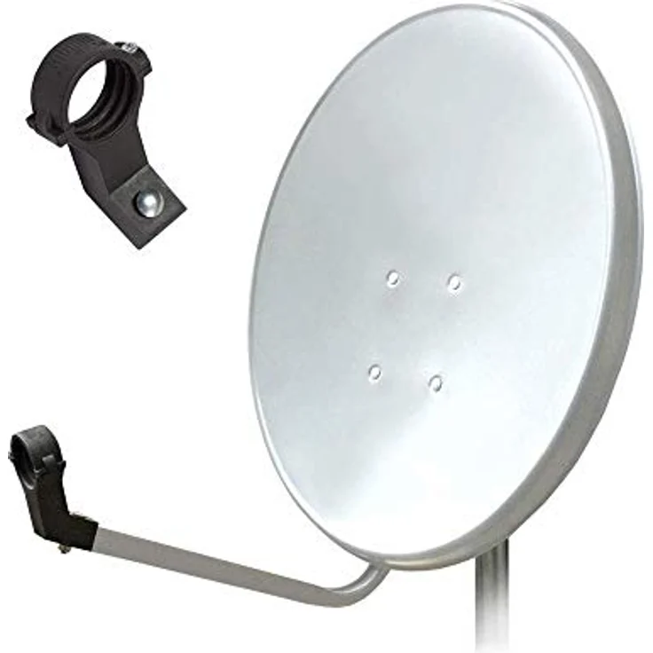 ARLI 60cm HD Sat Anlage, Single LNB, 1 Teilnehmer, lichtgrau, UHD 4K, inkl. 2x F-Stecker FullHD – Bild 2