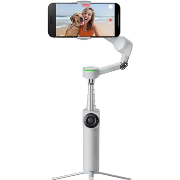 Insta360 Flow 2 Pro, Standard Bundle mit 3-Achsen-Stabilisierung, KI-gestütztem Deep Track 4.0 und zusammenklappbarem Design, Stone Gray – Bild 3