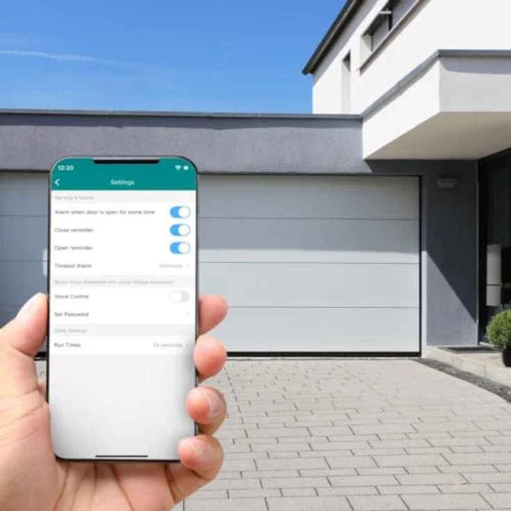 Hama Smart Garagentoröffner, App-gesteuertes WLAN-Modell mit Push-Nachrichten und Sprachsteuerung, Schwarz – Bild 4