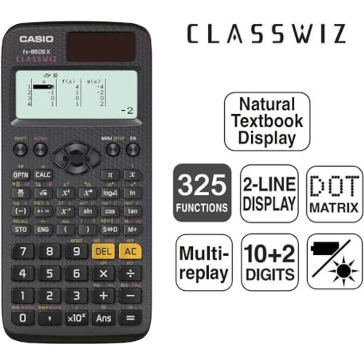 Casio FX-85DE X ClassWiz Schwarz (12410069210) – Bild 3