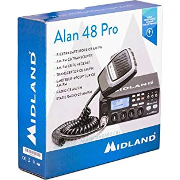 Midland Alan 48 Pro, CB Funk 12-24V mit Mikrofon und Haltebügel – Bild 5