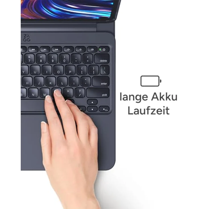 ZAGG Pro Keys 2, QWERTZ Tastatur für Apple iPad Air 13 (M2), mit Hintergrundbeleuchtung, verstellbarem Ständer, schwarz – Bild 4