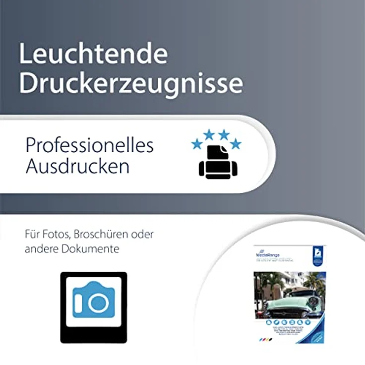 MediaRange DIN A4 Fotopapier für Tintenstrahldrucker, hochglänzend, 180g, 50 Blatt – Bild 3