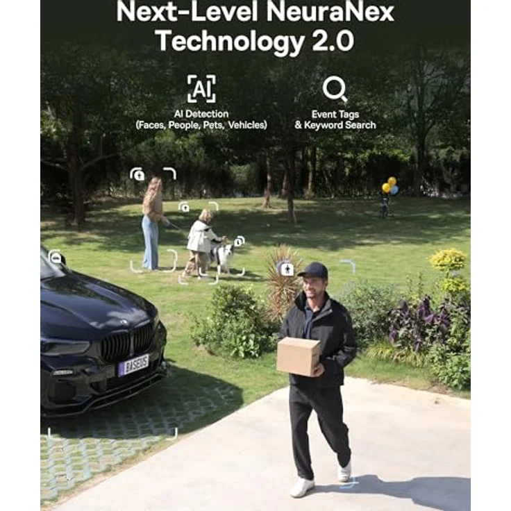 Baseus Security X1 Pro, Solar WLAN Überwachungskamera Außen mit Dual-Kamera und 32 GB Micro-SD-Karte, 300° Panoramabedeckung, IP65 wetterfest, KI-Erkennung – Bild 5