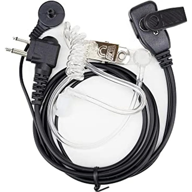 PNI Headset mit Mikrofon und Akustikschlauch HM92 mit 2-poligem MT Stecker für Motorola Stationen