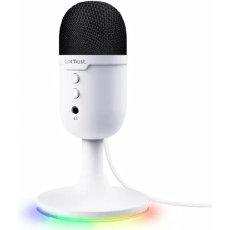 Trust GXT 234W Yunix Mikrofon weiß - Markenmikrofon mit mehrfarbiger Optik und kompakten Maßen