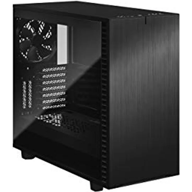 Fractal Design Define 7 Black TG Dark Modulares Silent E-ATX Mid Tower PC-Gehäuse aus Aluminium-Stahl mit seitlichem Fenster aus dunkel getöntem Tempered Glass, schwarz – Bild 6