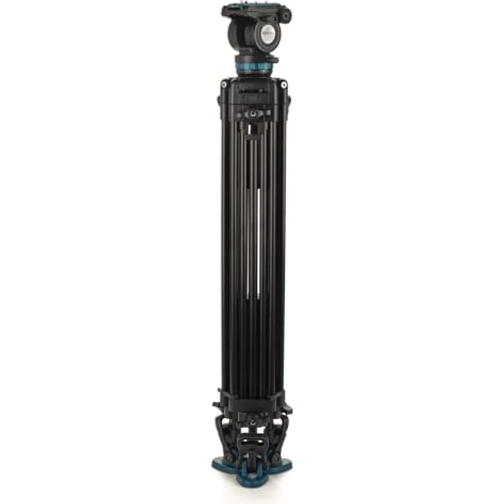 Benro KH26PC Videostativkit, Aluminium-Stativ mit Kopf, 87,5-184,5 cm höhenverstellbar, 6,8 kg Traglast, kontinuierlicher Schwenkwiderstand, Anti-Rotations-Kameraplatte – Bild 3