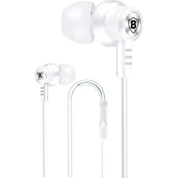 B-Tech Universelle Stereo-Kopfhörer mit Mikrofon, Lautstärkeregler und 3,5mm Klinkenanschluss, ergonomisches In-Ear-Design
