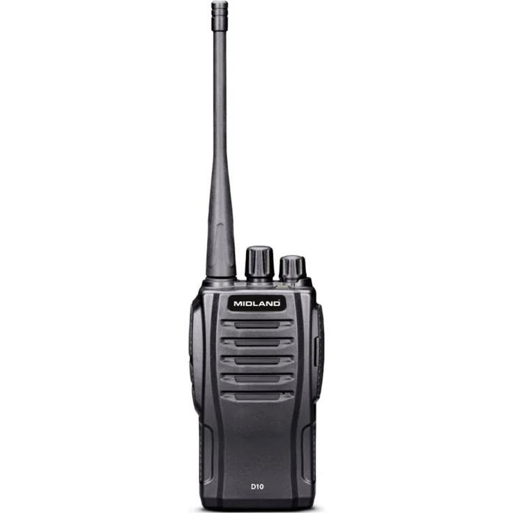 Midland D10 Digitales DMR446 Funkgerät, PMR-Handfunkgerät mit Dual Mode, 50 Stunden Akkulaufzeit, 14 km Reichweite, kristallklarem Ton