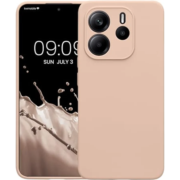 kwmobile Handyhülle kompatibel mit Xiaomi Redmi Note 14 4G - Flexible Silikon Schutzhülle in Coconut Swirl mit präzisen Ausschnitten für Kamera und Anschlüsse – Bild 5