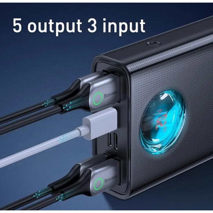 Baseus Powerbank Amblight 30000mAh, 4xUSB, USB-C, 65W (Schwarz) – Bild 4