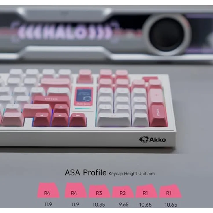 Akko 5098B Kabellose Gaming-Tastatur mit Bildschirm, RGB-Dichtungstastatur, Hot-Swap-Funktion, 1800er-Layout und Nummernblock (Prunus Lannesiana) – Bild 4