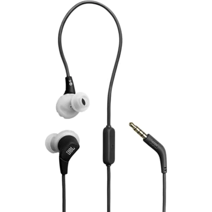 JBL Endurance Run 3, In-Ear-Sport-Kopfhörer mit Kabel, IP65 Wasser-/Staubschutz, FlipHook- und TwistLock-Technologie, JBL Pure Bass Sound, In-Line-Mikrofon, Schwarz/Grau – Bild 1