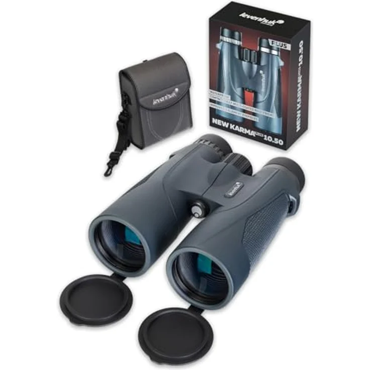 Levenhuk New Karma PLUS 10x50 Fernglas, 10x Vergrößerung, 50mm Objektiv, wasserdicht, schwarz – Bild 1