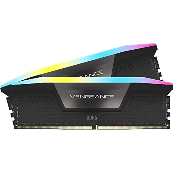 Corsair VENGEANCE RGB DDR5 RAM 64GB (2x32GB) 6400MHz CL32 Intel XMP iCUE Kompatibel Computer Speicher - Schwarz (CMH64GX5M2B6400C32) – Bild 1