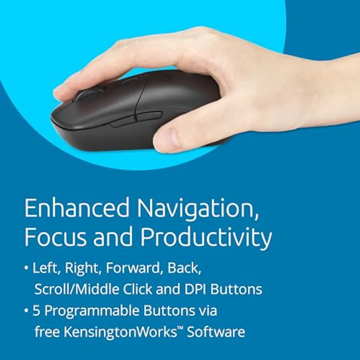 Kensington MY430 EQ WIRELESS (Kabellos) Maus in Schwarz, Rechargeable – Bild 5