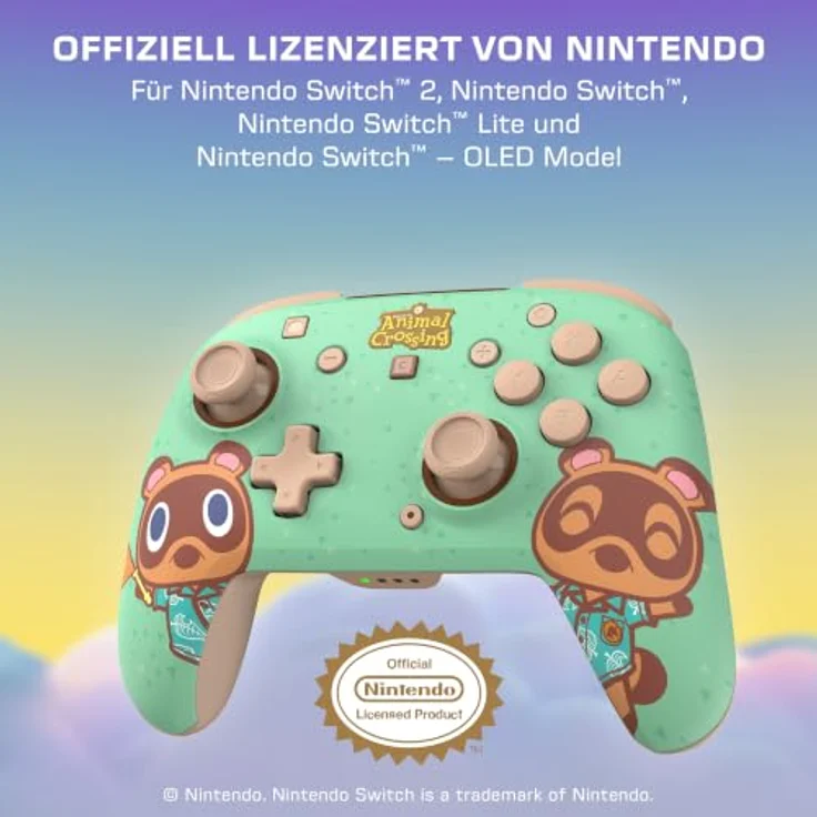 Turtle Beach Rematch Wireless RGB Animal Crossing, Wireless Controller für Nintendo Switch 2 mit 4 RGB Modi und bis zu 40 Stunden Akkulaufzeit – Bild 2