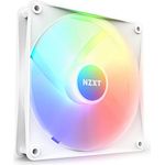 NZXT F140 RGB Core – 140 mm nabenmontierter RGB-Lüfter – 8 einzeln ansteuerbare LEDs – Halbtransparente Lüfterblätter – Hydrodynamisches Gleitlager – PWM-Steuerung – CAM-Software – Weiß