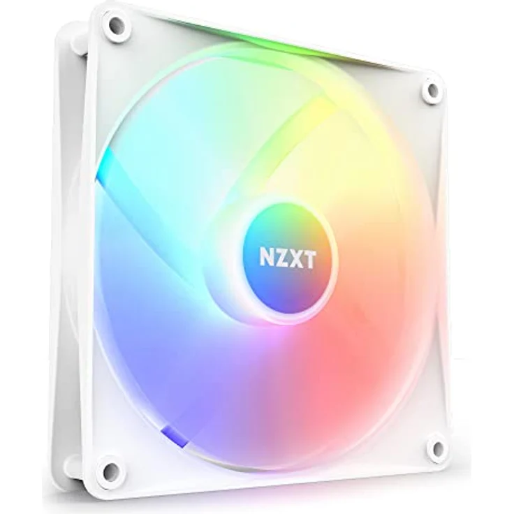 NZXT F140 RGB Core – 140 mm nabenmontierter RGB-Lüfter – 8 einzeln ansteuerbare LEDs – Halbtransparente Lüfterblätter – Hydrodynamisches Gleitlager – PWM-Steuerung – CAM-Software – Weiß – Bild 1