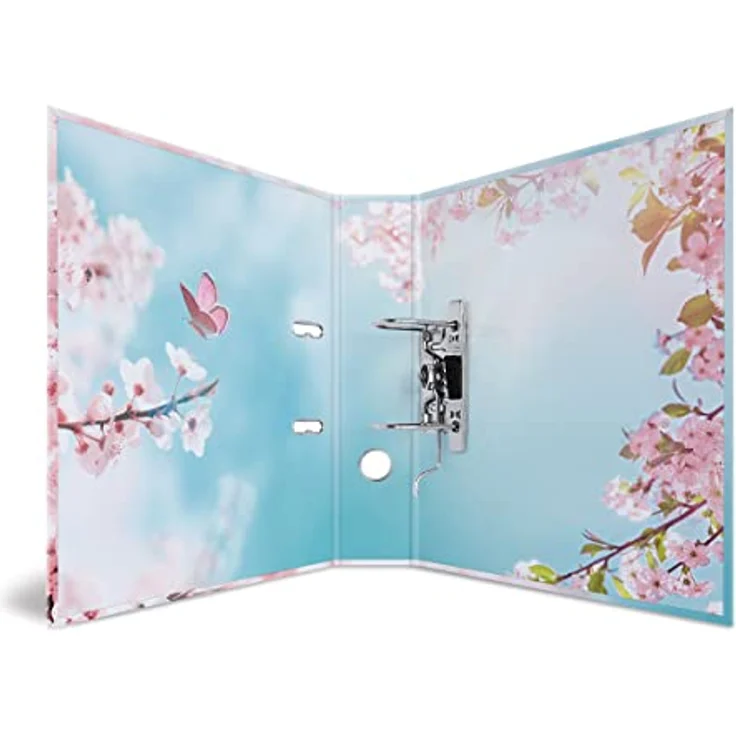 HERMA Präsentationsordner Ordner Cherry Blossom Motivordner 7,0 cm DIN A4, HERMA, Bürotechnik, Frühlingsblumen, Kirschblüten, lila Gefühl, blaue Blumen, Wildblumen, 7 cm große Ordner – Bild 3