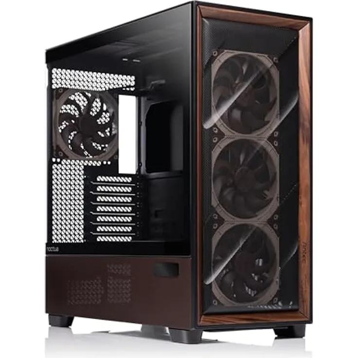 Noctua Antec Flux Pro Noctua Edition, ultraleises PC-Gehäuse mit Noctua Lüftern, Schwarz-Braun