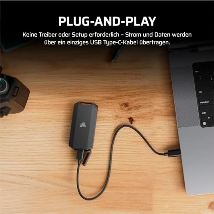Corsair EX400U Survivor 4TB USB4 Externe SSD, bis zu 4.000 MB/s, IP55-Schutz, Plug & Play, Schwarz – Bild 5