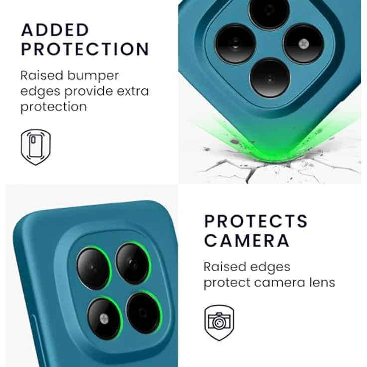 kwmobile Handyhülle für Xiaomi Redmi Note 15 Pro+ 5G / Poco M8 Pro 5G, weiche Silikon Case in Metallic Karibikblau, reißfest und rutschfest – Bild 3