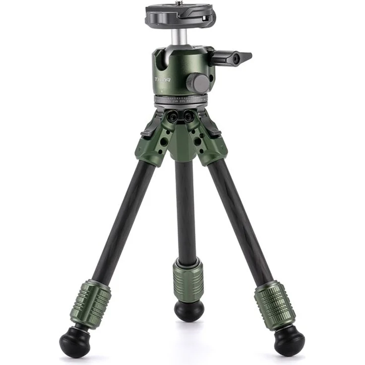 Tilta BT03 Tischkugelkopf mit 1-stufigen Stativbeinen aus Kohlefaser (3 KG), waldgrün, leicht und robust mit ausziehbarem Griff