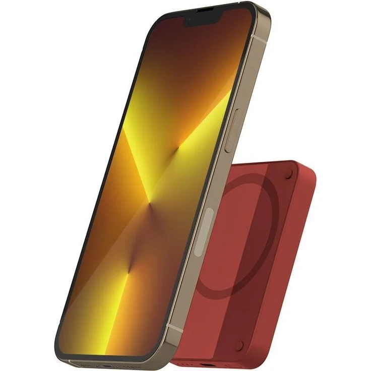 Epico 4200mAh MagSafe-kompatible kabellose Powerbank, rot - leistungsstark, kompakt und leicht, Aluminium-Gehäuse