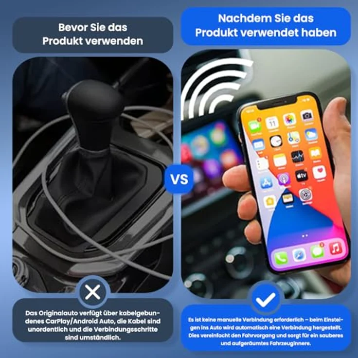 Carlinkit Wireless CarPlay & Android Auto MINI-Ultra Adapter, 2-in-1 Wireless Adapter mit USB-A und Typ-C, OTA-Upgrade, kompaktes Mini-Stick-Design – Bild 4