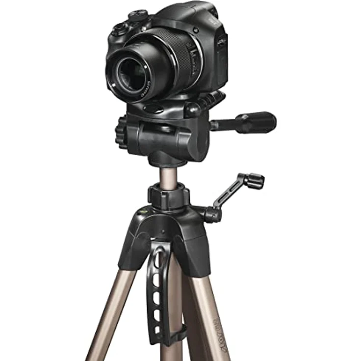 Hama Kamera Stativ Star 62 (Einstiger Dreibeinstativ mit 3-Wege-Kopf, Fotostativ mit 64-160cm Höhe, Kamerastativ passend für Spigelreflex- und Systemkameras) Champagner – Bild 9