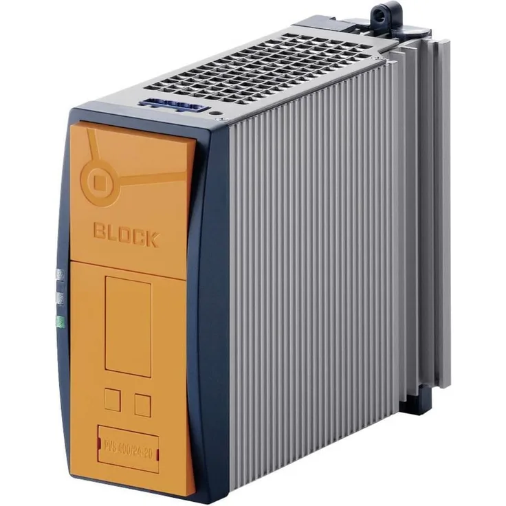 Block Energiespeicher PVUC 24/24-20, USV mit wartungsfreiem Puffermodul auf Kondensatorbasis, ideal für kurzzeitige Netzunterbrechungen, blau