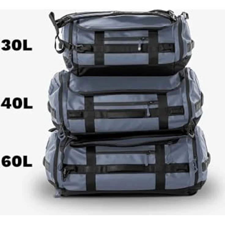 Wandrd CARRYALL Duffel 30L, Fotorucksack und Kameratasche in Aegean Blue, wasserabweisend, mit expandierbarem Bodenfach und Rucksackgurten – Bild 4