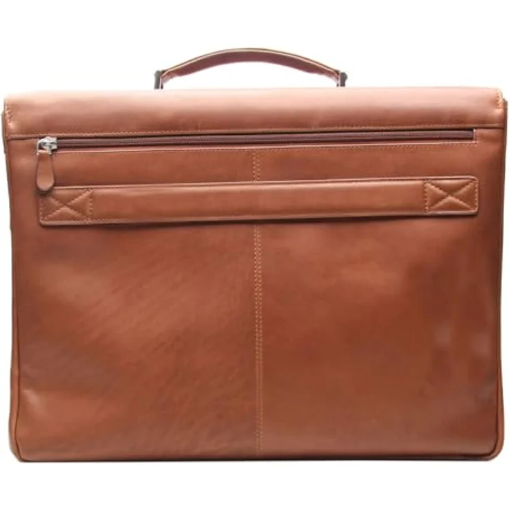 Esquire Dallas Aktentasche Leder, 42 cm mit Laptopfach, braun, 100% Leder – Bild 3
