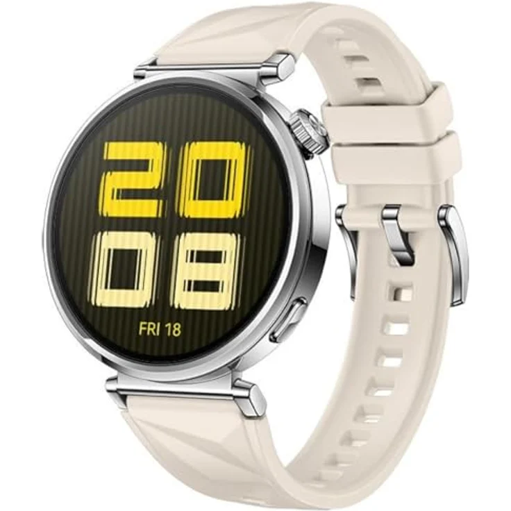 GIOPUEY Armband für Huawei Watch GT 5/6, Weiches Silikonarmband für 41mm/42mm, Verschleißfest und Atmungsaktiv - beige – Bild 1