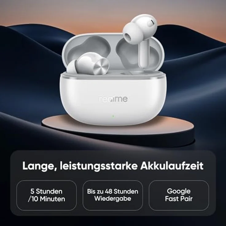 realme Buds T200 Lite, echte kabellose In-Ear-Kopfhörer, 12,4 mm Treiber, 48 Std. Akkulaufzeit, IPX4, Bluetooth 5.4, Google Fast, Sturmgrau – Bild 4