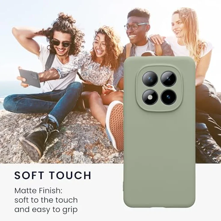 kwmobile Handyhülle kompatibel mit Xiaomi Redmi Note 15 Pro 4G - Silikon Case in Graugrün, flexibel, reißfest und rutschfest – Bild 4