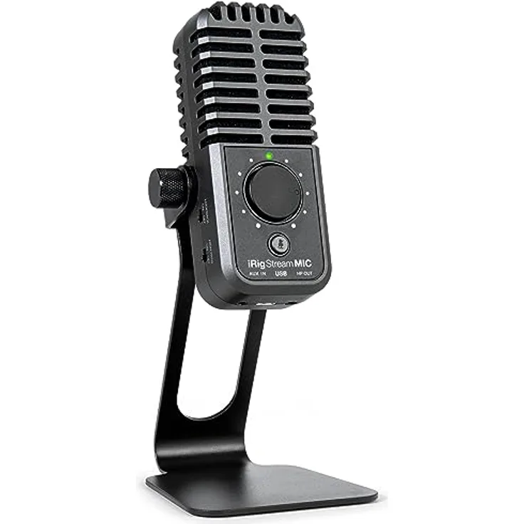 IK Multimedia iRig Stream Mic USB-C Kondensatormikrofon mit integrierter Audioschnittstelle - Podcast-Mikrofon, Gaming-Mikrofon für PC, Streaming-Mikrofon plus Audio-Mixer USB-Audioschnittstelle - Schwarz